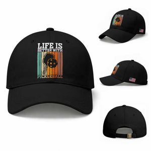 Life Is Better With Pickleball Baseball Cap Funny Dink Saying TS12 Baseball Cap Universal Fit Black Print Your Wear
