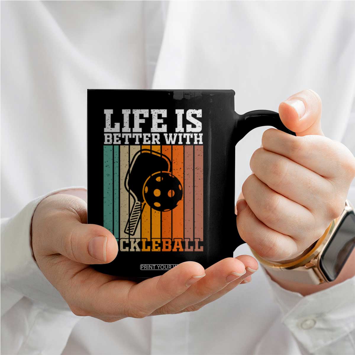 Life Is Better With Pickleball Coffee Mug Funny Dink Saying TS12 Print Your Wear