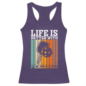 Life Is Better With Pickleball Racerback Tank Top Funny Dink Saying TS12 Purple Print Your Wear