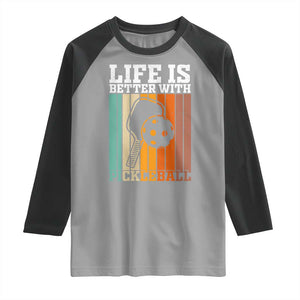Life Is Better With Pickleball Raglan Shirt Funny Dink Saying TS12 Sport Gray Black Print Your Wear