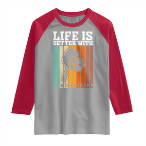 Life Is Better With Pickleball Raglan Shirt Funny Dink Saying TS12 Sport Gray Red Print Your Wear