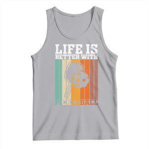 Life Is Better With Pickleball Tank Top Funny Dink Saying TS12 Athletic Heather Print Your Wear