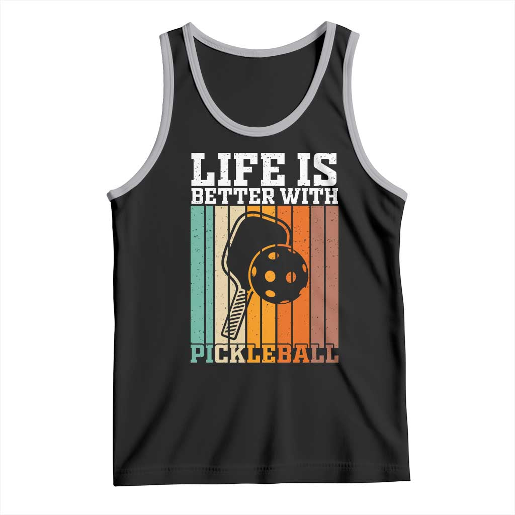 Life Is Better With Pickleball Tank Top Funny Dink Saying TS12 Black Athletic Heather Print Your Wear