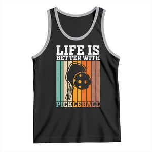 Life Is Better With Pickleball Tank Top Funny Dink Saying TS12 Black Athletic Heather Print Your Wear