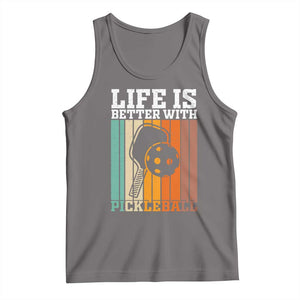 Life Is Better With Pickleball Tank Top Funny Dink Saying TS12 Deep Heather Print Your Wear