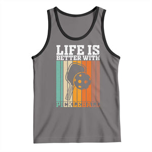 Life Is Better With Pickleball Tank Top Funny Dink Saying TS12 Deep Heather Black Print Your Wear