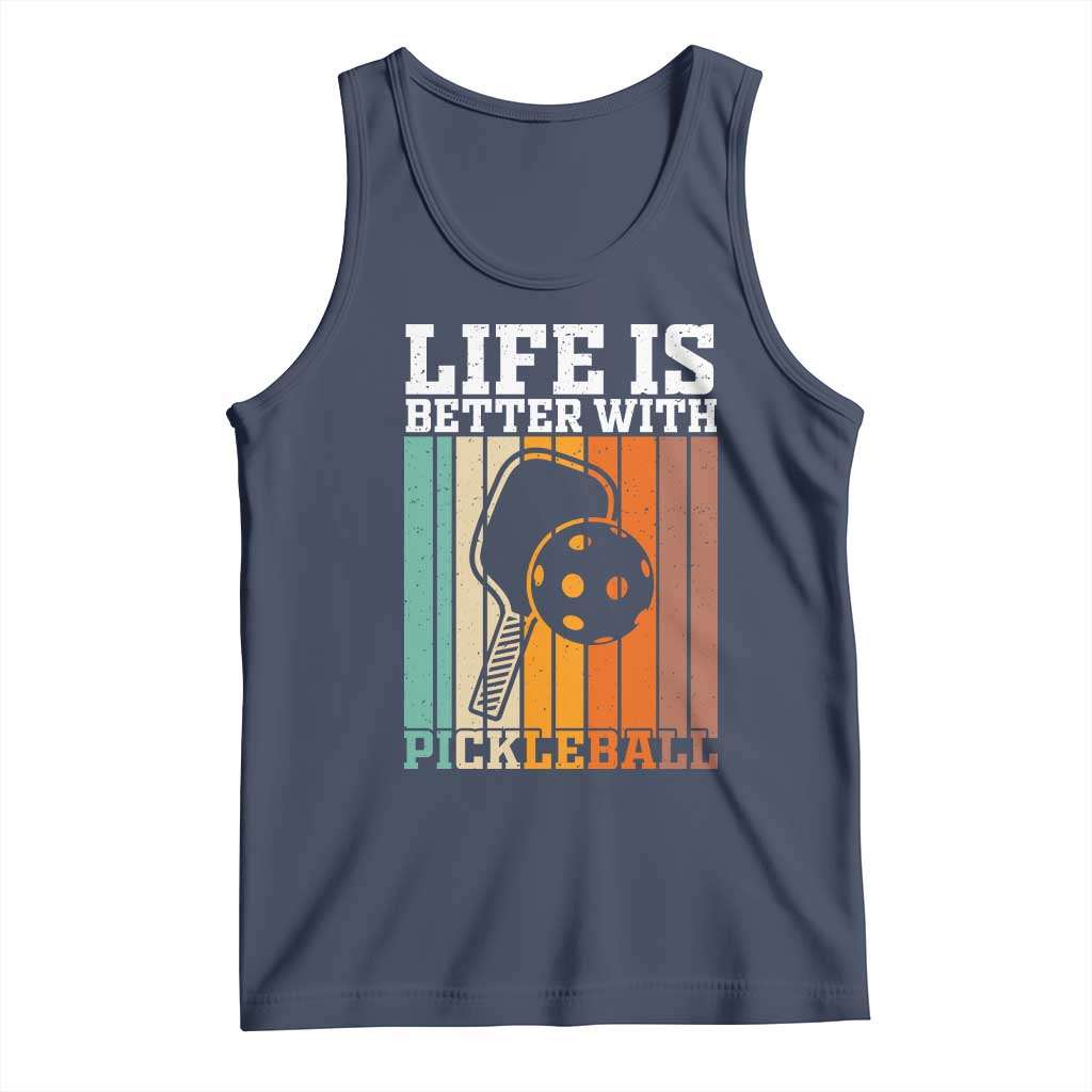 Life Is Better With Pickleball Tank Top Funny Dink Saying TS12 Navy Print Your Wear