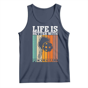 Life Is Better With Pickleball Tank Top Funny Dink Saying TS12 Navy Print Your Wear