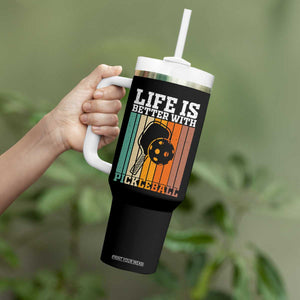 Life Is Better With Pickleball Tumbler With Handle Funny Dink Saying TS12 Print Your Wear