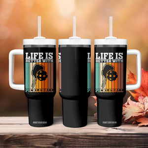 Life Is Better With Pickleball Tumbler With Handle Funny Dink Saying TS12 Print Your Wear