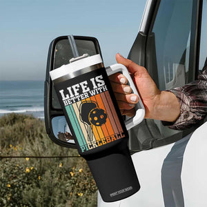 Life Is Better With Pickleball Tumbler With Handle Funny Dink Saying TS12 Print Your Wear