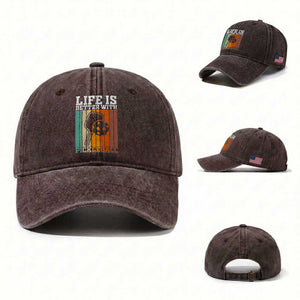 Life Is Better With Pickleball Washed Cotton Baseball Cap Funny Dink Saying TS12 Washed Cap Universal Fit Dark Brown Print Your Wear