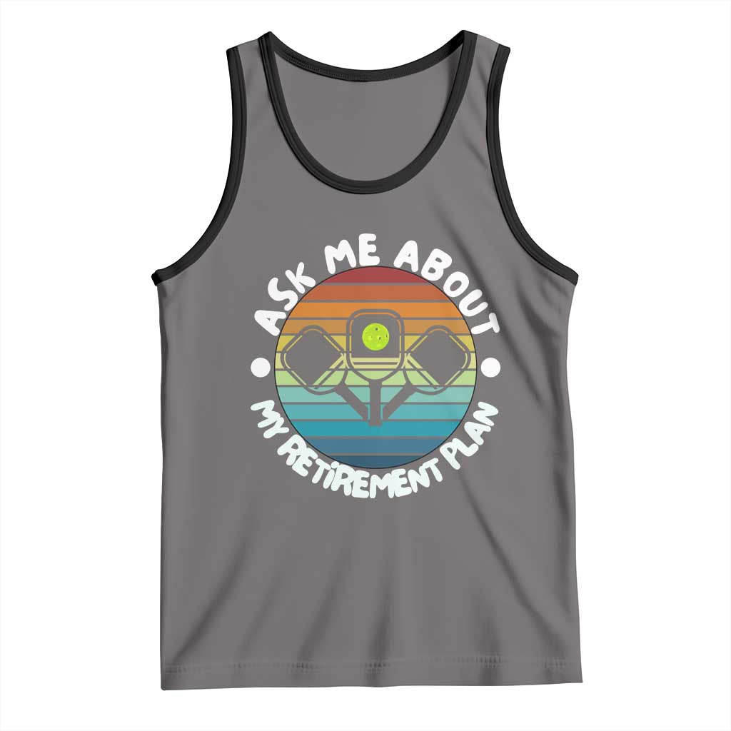 My Retirement Plan Tank Top Funny Pickleball Gift TS12 Deep Heather Black Print Your Wear