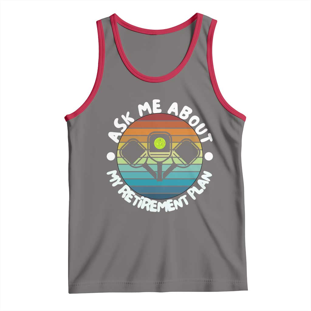 My Retirement Plan Tank Top Funny Pickleball Gift TS12 Deep Heather Red Print Your Wear