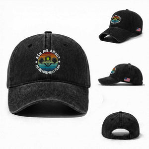 My Retirement Plan Washed Cotton Baseball Cap Funny Pickleball Gift TS12 Washed Cap Universal Fit Black Print Your Wear