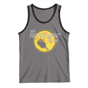 Funny Retirement Plan Tank Top Pickleball Gift For Lovers TS12 Deep Heather Black Print Your Wear