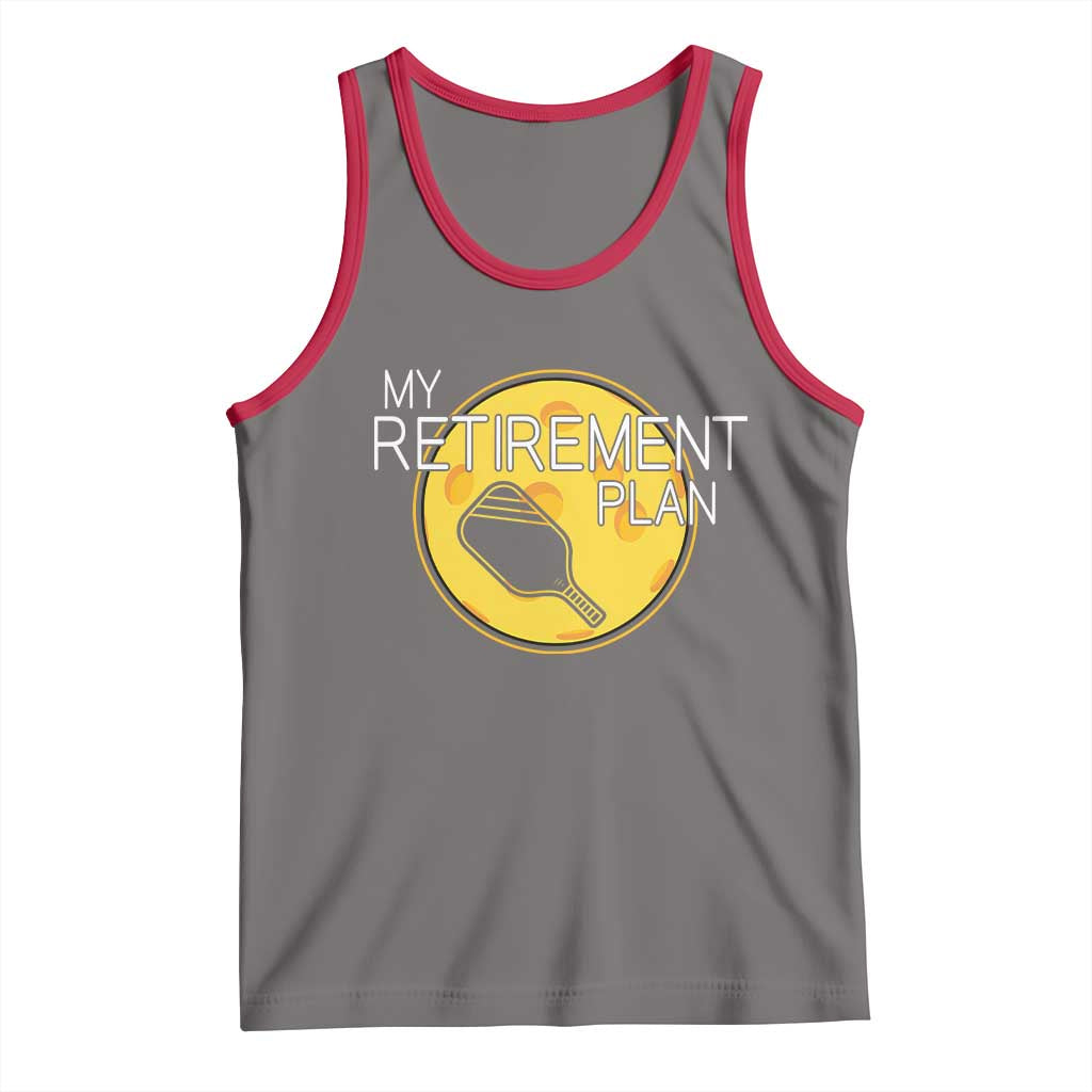Funny Retirement Plan Tank Top Pickleball Gift For Lovers TS12 Deep Heather Red Print Your Wear