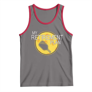 Funny Retirement Plan Tank Top Pickleball Gift For Lovers TS12 Deep Heather Red Print Your Wear