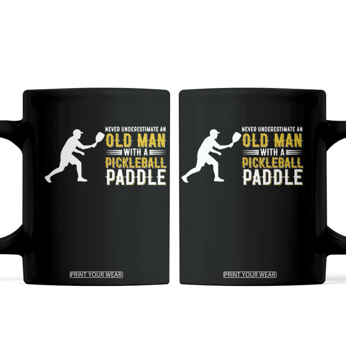 Funny Pickleball Lover Coffee Mug Never Underestimate Old Man TS12 Black Print Your Wear