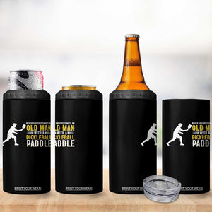 Funny Pickleball Lover 4 in 1 Can Cooler Tumbler Never Underestimate Old Man TS12 Print Your Wear