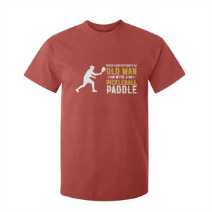 Funny Pickleball Lover T Shirt For Kid Never Underestimate Old Man TS12 Red Print Your Wear