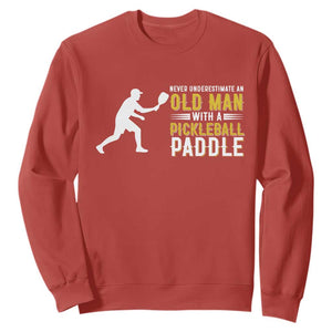 Funny Pickleball Lover Sweatshirt Never Underestimate Old Man TS12 Red Print Your Wear