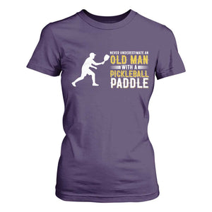 Funny Pickleball Lover T Shirt For Women Never Underestimate Old Man TS12 Purple Print Your Wear
