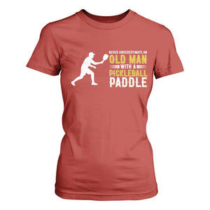 Funny Pickleball Lover T Shirt For Women Never Underestimate Old Man TS12 Red Print Your Wear