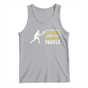 Funny Pickleball Lover Tank Top Never Underestimate Old Man TS12 Athletic Heather Print Your Wear