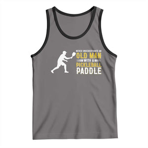Funny Pickleball Lover Tank Top Never Underestimate Old Man TS12 Deep Heather Black Print Your Wear