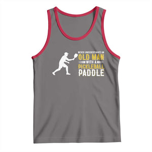 Funny Pickleball Lover Tank Top Never Underestimate Old Man TS12 Deep Heather Red Print Your Wear