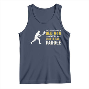 Funny Pickleball Lover Tank Top Never Underestimate Old Man TS12 Navy Print Your Wear