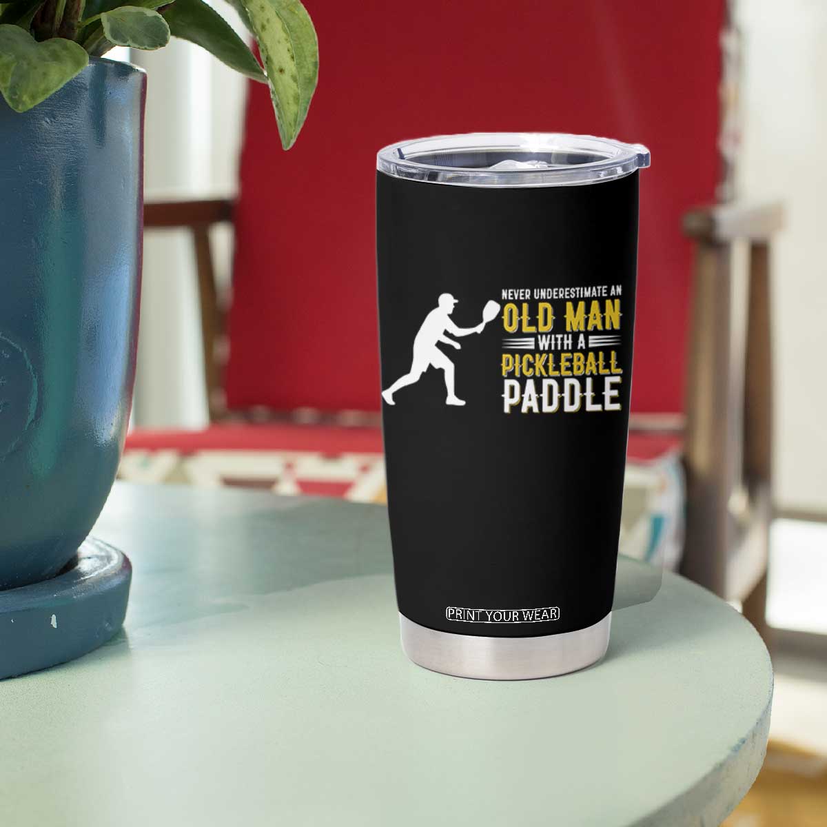 Funny Pickleball Lover Tumbler Cup Never Underestimate Old Man TS12 Print Your Wear