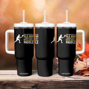 Funny Pickleball Lover Tumbler With Handle Never Underestimate Old Man TS12 Print Your Wear
