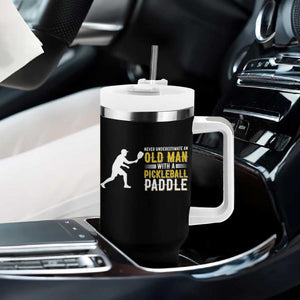 Funny Pickleball Lover Tumbler With Handle Never Underestimate Old Man TS12 Print Your Wear