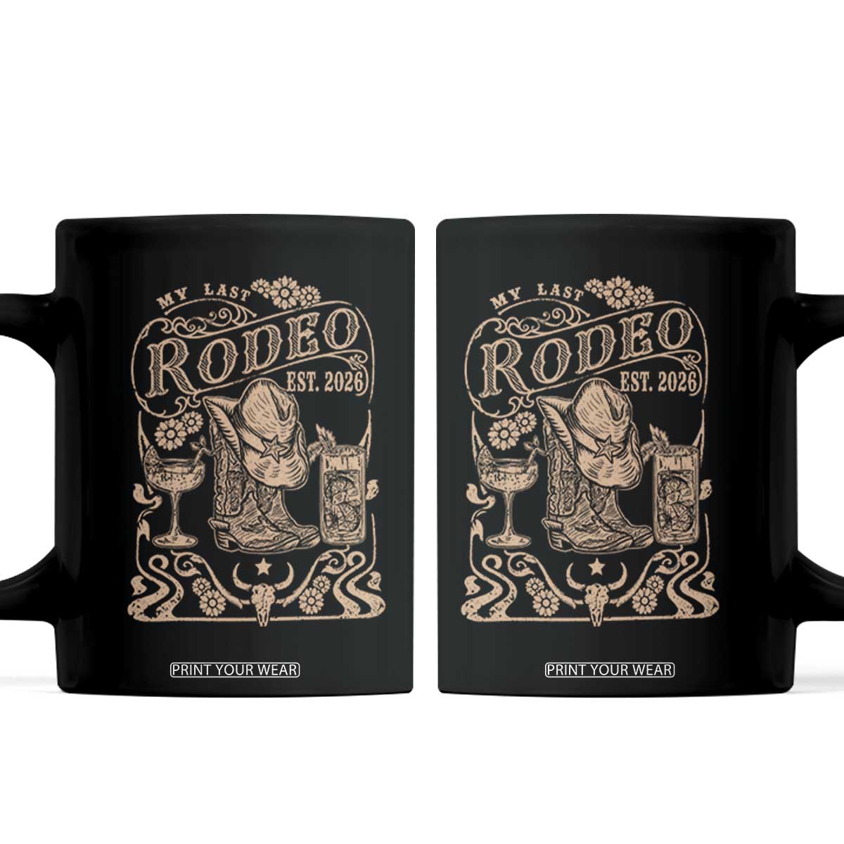 My Last Rodeo Western Bachelorette Party Bride 2026 Coffee Mug Cowgirl Wedding Gift TS12 Black Print Your Wear