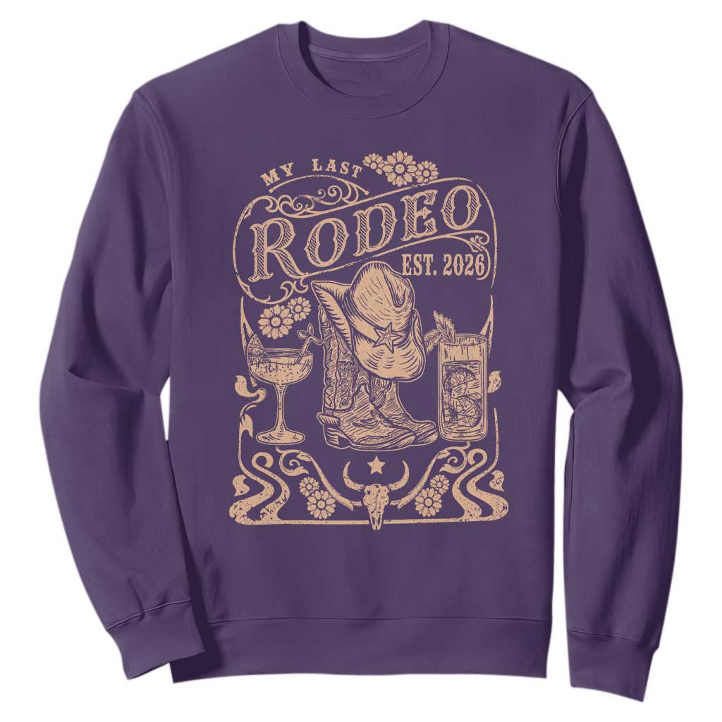 My Last Rodeo Western Bachelorette Party Bride 2026 Sweatshirt Cowgirl Wedding Gift TS12 Purple Print Your Wear