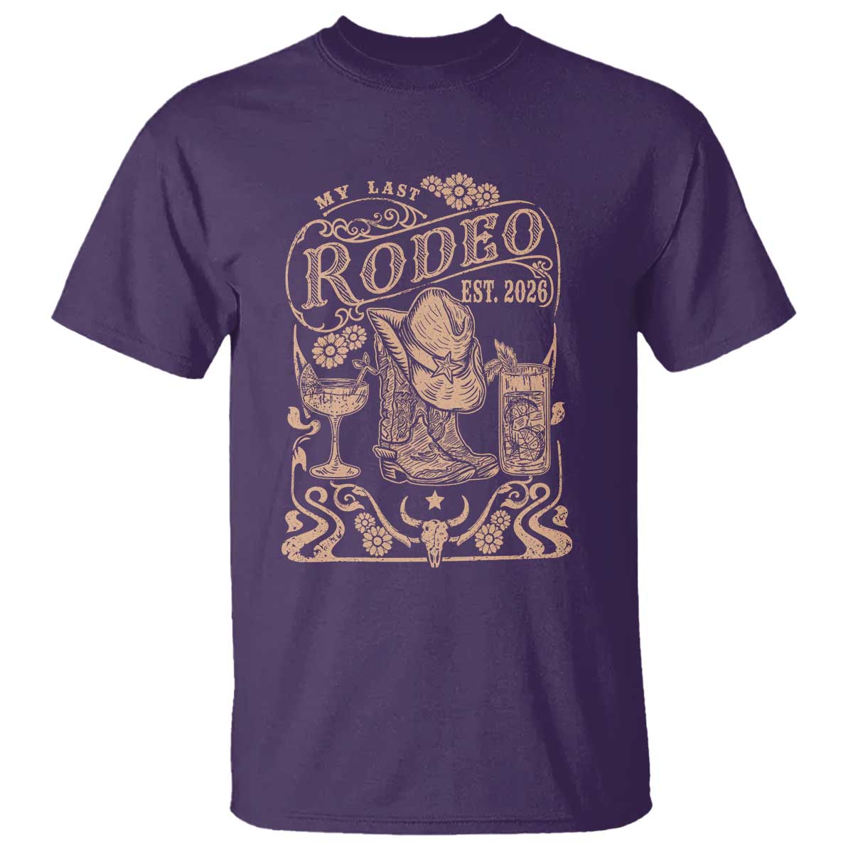 My Last Rodeo Western Bachelorette Party Bride 2026 T Shirt Cowgirl Wedding Gift TS12 Purple Print Your Wear