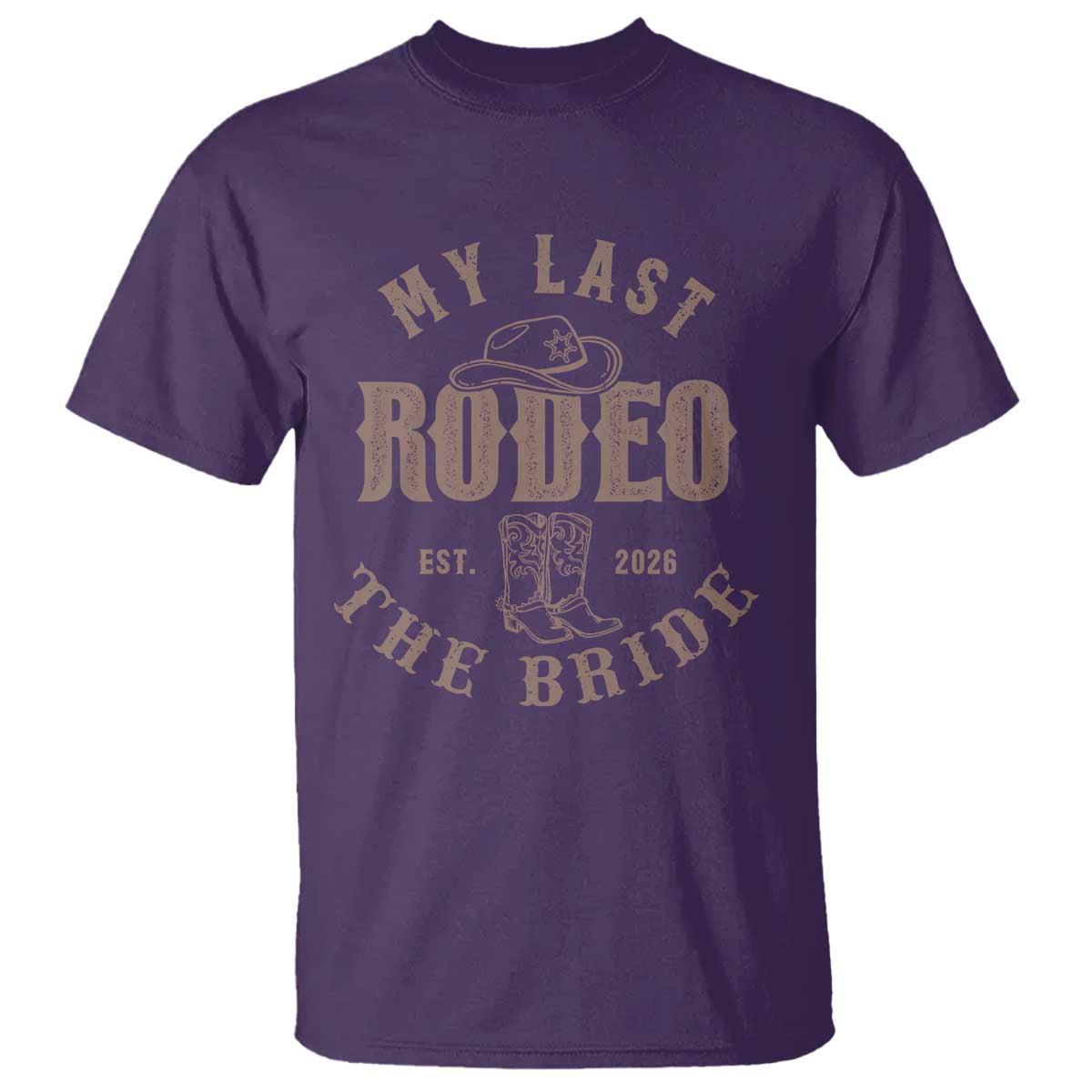 My Last Rodeo Western Bachelorette Party Bride 2026 T Shirt Cowgirl Bridal Gift TS12 Purple Print Your Wear