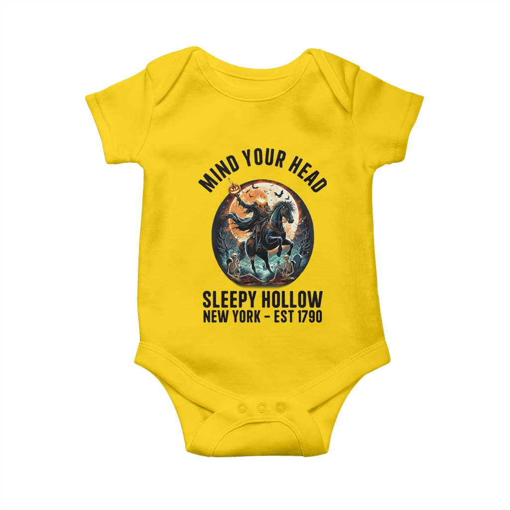 Headless Horseman Baby Onesie Mind Your Head Haunted Gift TS12 Daisy Print Your Wear