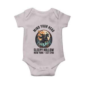 Headless Horseman Baby Onesie Mind Your Head Haunted Gift TS12 Ice Gray Print Your Wear