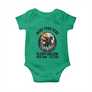 Headless Horseman Baby Onesie Mind Your Head Haunted Gift TS12 Irish Green Print Your Wear