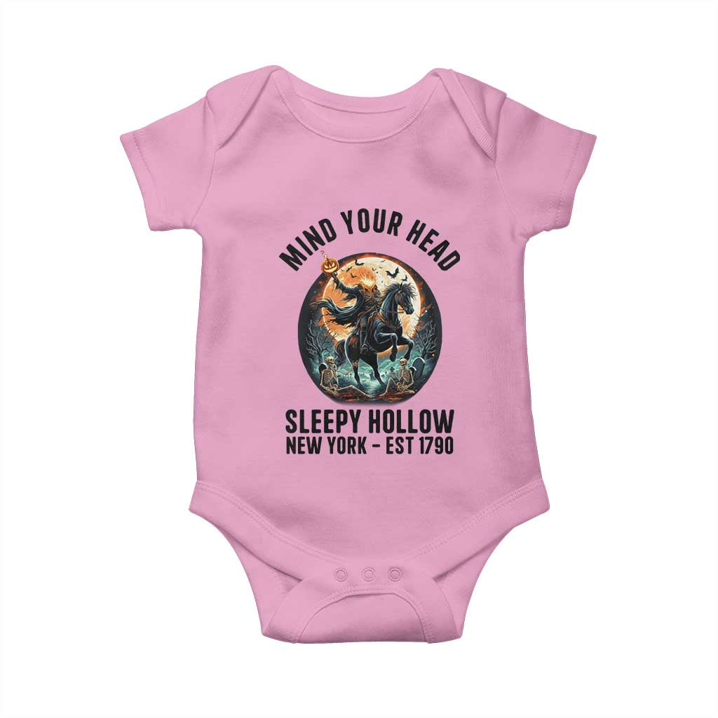 Headless Horseman Baby Onesie Mind Your Head Haunted Gift TS12 Light Pink Print Your Wear
