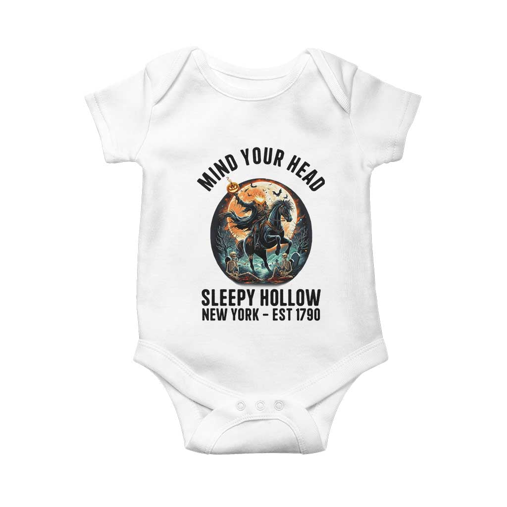 Headless Horseman Baby Onesie Mind Your Head Haunted Gift TS12 White Print Your Wear