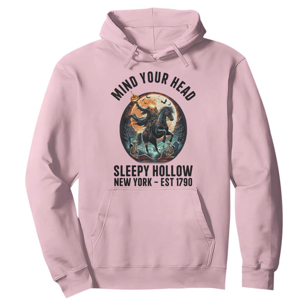 Headless Horseman Hoodie Mind Your Head Haunted Gift TS12 Light Pink Print Your Wear