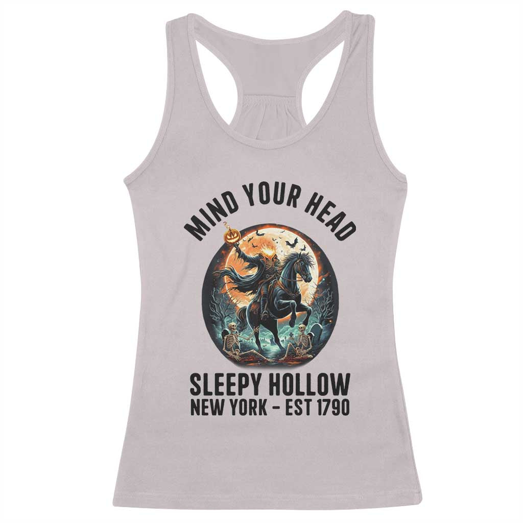Headless Horseman Racerback Tank Top Mind Your Head Haunted Gift TS12 Ice Gray Print Your Wear