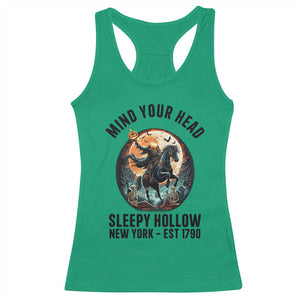 Headless Horseman Racerback Tank Top Mind Your Head Haunted Gift TS12 Irish Green Print Your Wear