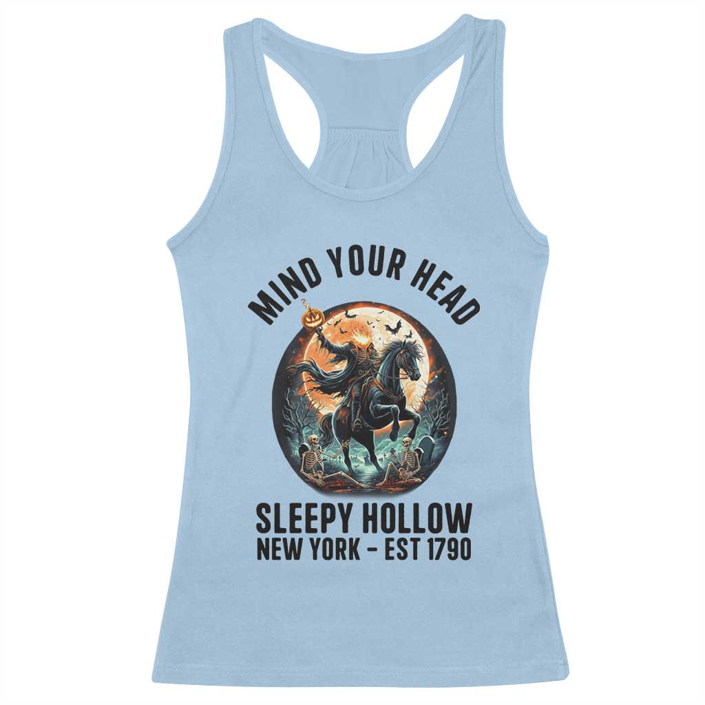 Headless Horseman Racerback Tank Top Mind Your Head Haunted Gift TS12 Light Blue Print Your Wear