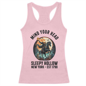 Headless Horseman Racerback Tank Top Mind Your Head Haunted Gift TS12 Light Pink Print Your Wear