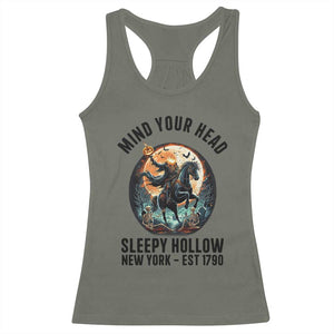 Headless Horseman Racerback Tank Top Mind Your Head Haunted Gift TS12 Military Green Print Your Wear
